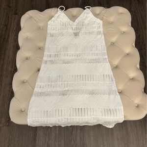 White Crochet Knit Shawl